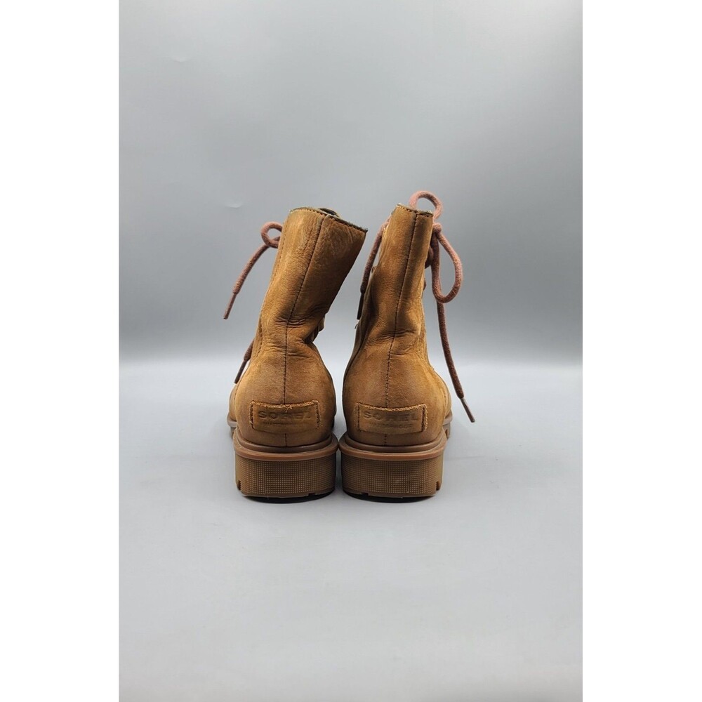 Sorel Phoenix Lace Waterproof Boots Womens US 6 EUR 37 Camel Brown Leather - Picture 9 of 12